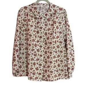 Vintage Nikki Floral 80s Style Button Down Blouse Plus Size 20